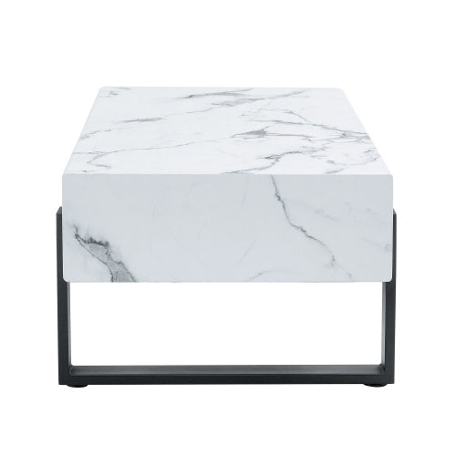 47.2x23.6 Black And White Minimalist MDF Marble Patterned Coffee