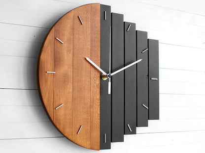Creative Morden Wooden Wall Quartz Clock Home Decoration Gift