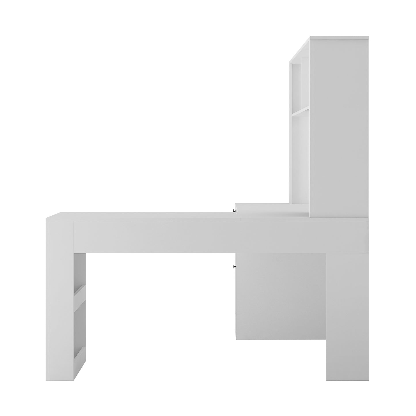 L Shaped Desk With Outlet, Computer Desk With Drawers, Bookshelf, Modern Corner Desk, Home Office Desk,L-Shaped Study Table Writing Desk,Corner Gaming Computer Desk With Storage