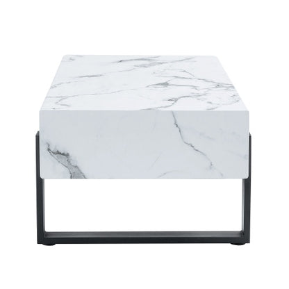 47.2x23.6 Black And White Minimalist MDF Marble Patterned Coffee