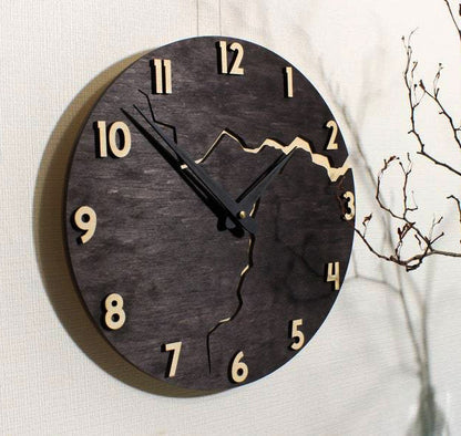 Modern Home Creative Crack Simple Wooden Wall Clock