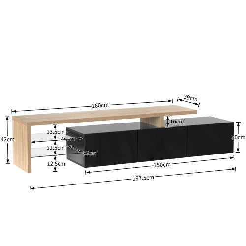 Fibreboard Glass TV Cabinet