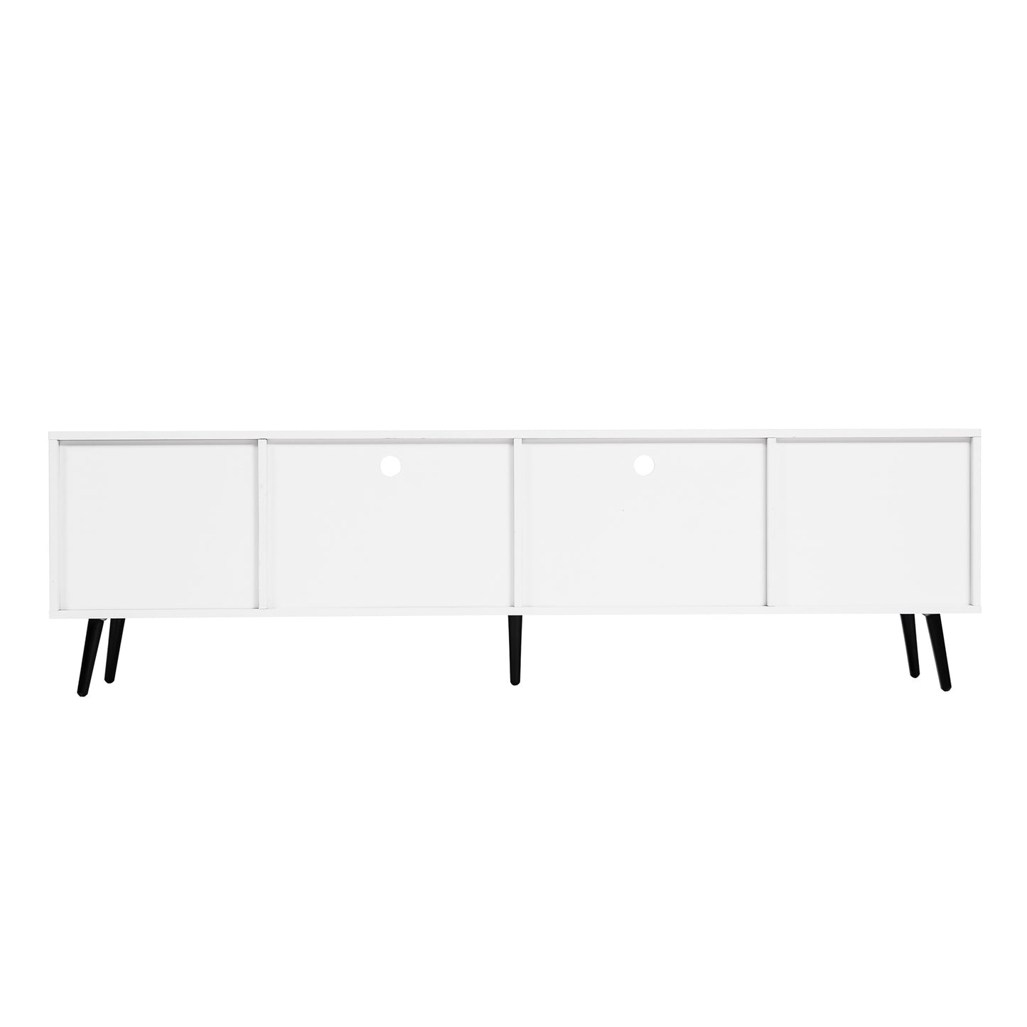 Modern White TV Stand, 16 Colors LED TV Stand W Remote Control Lights